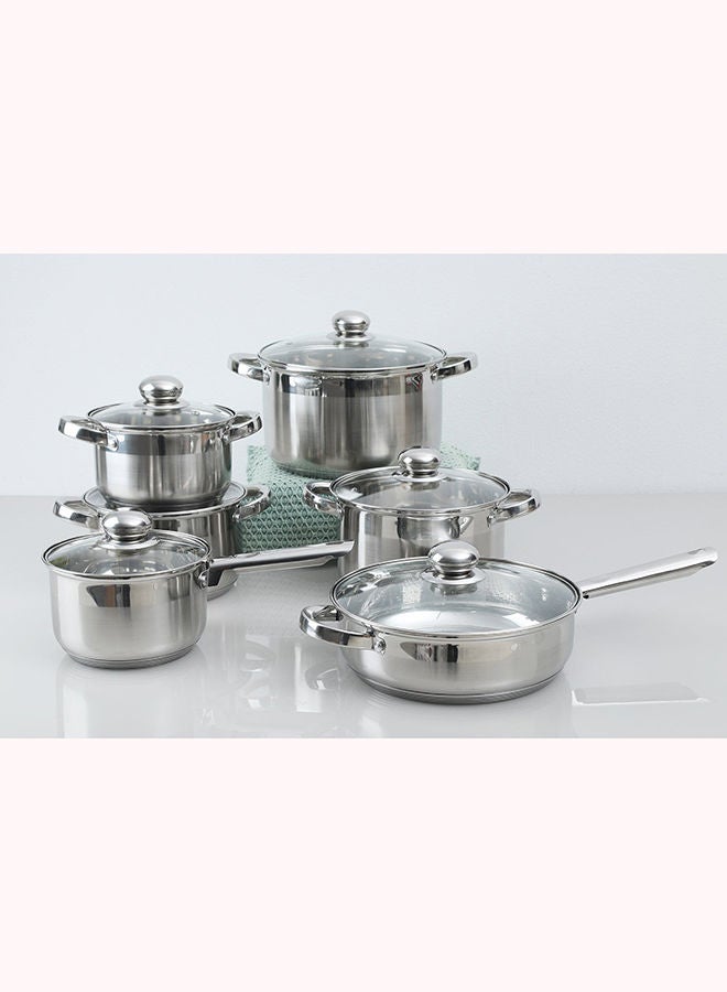 Berger 12-Piece Stainless Steel Cookware Set Silver