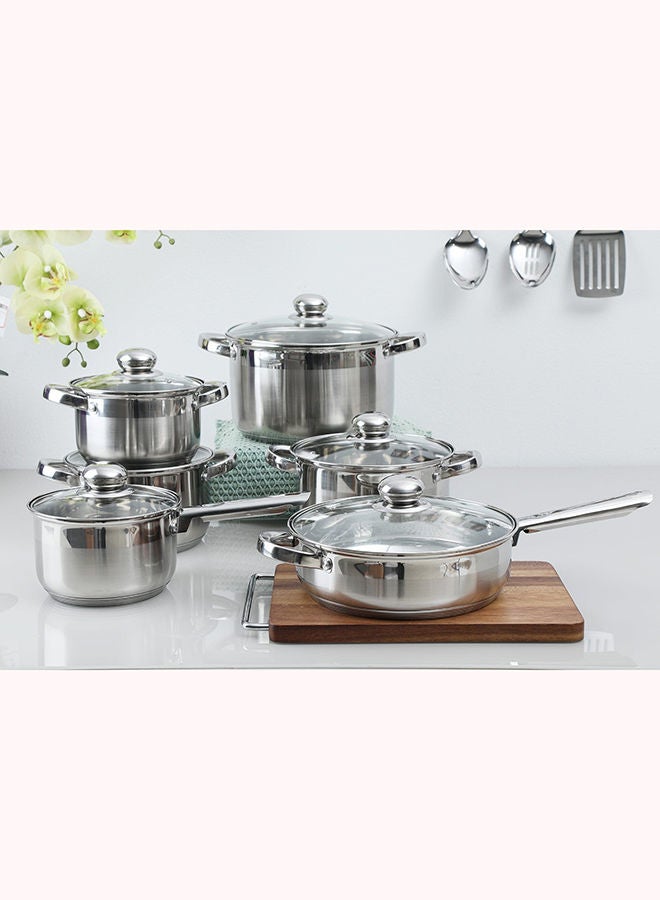 Berger 12-Piece Stainless Steel Cookware Set Silver