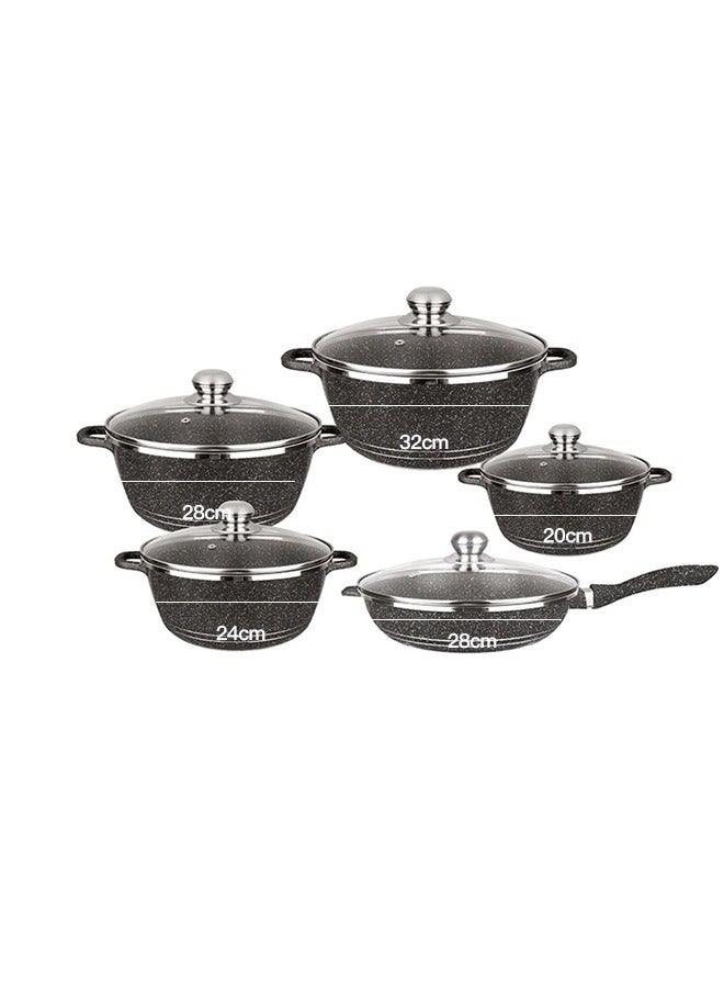 10-Piece Non-Stick Cookware Set Cooking Set Suitable For Induction And Gas Stoves