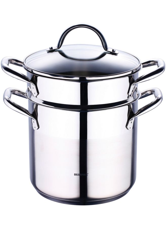 3-Piece Spaghetti Put Set With Lid Shiny 20cm