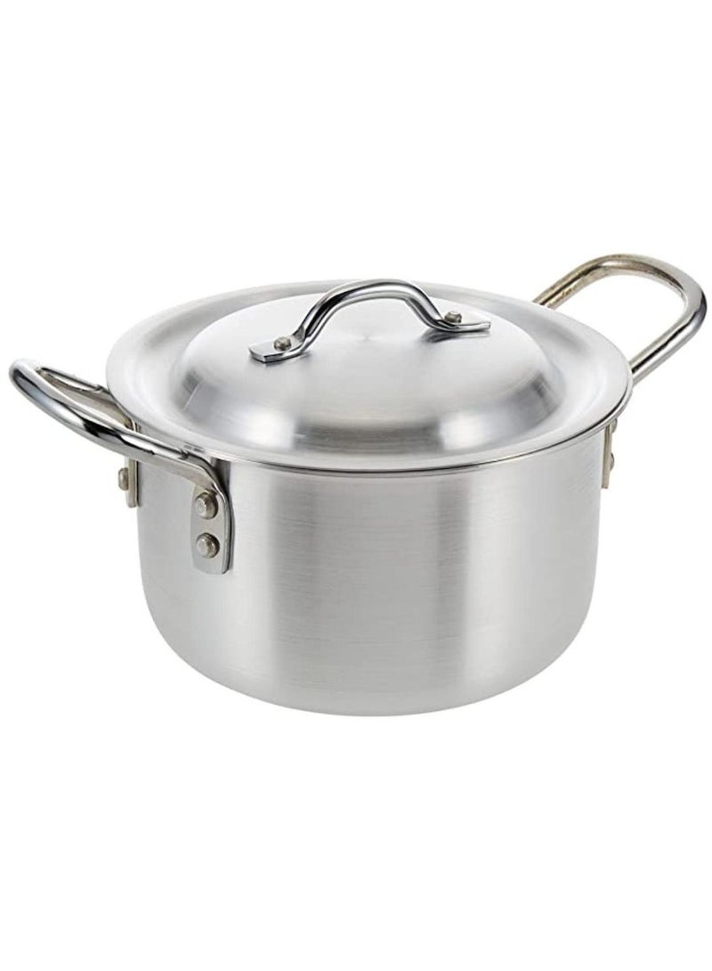 ARTC 10 Pieces Aluminum Cooking Pot Cookware Set With Handles Silver 20cm 22cm 24cm 26cm 28cm