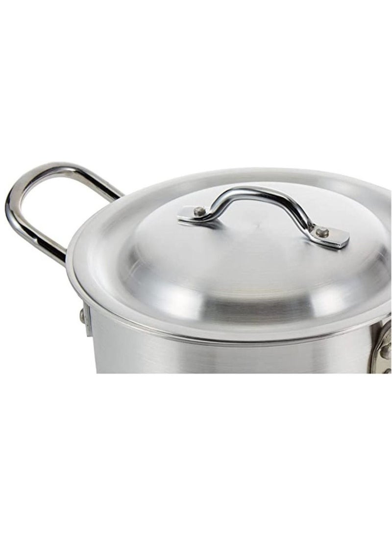 ARTC 10 Pieces Aluminum Cooking Pot Cookware Set With Handles Silver 20cm 22cm 24cm 26cm 28cm
