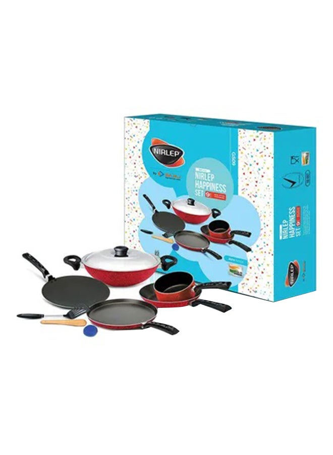 9-Piece Non-Stick Cookware Set Multicolour