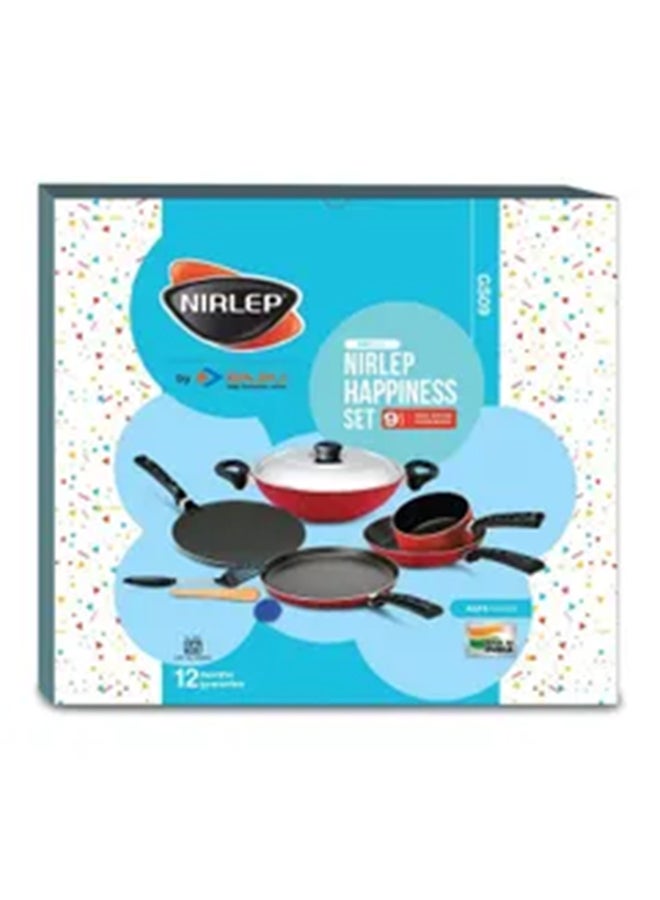 9-Piece Non-Stick Cookware Set Multicolour