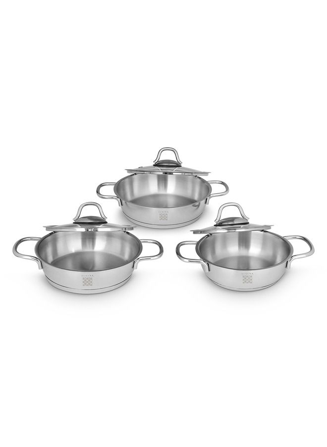 6 Pieces Stainless Steel Egg Pan Set, 5