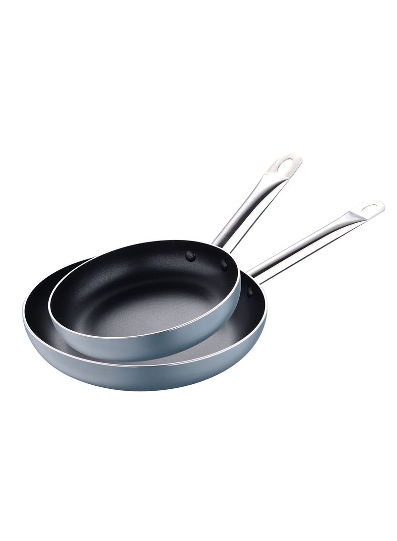 PROFESSIONAL CHEF ANTHRACITE PRESS ALUMINIUM 2PC FRYPAN SET WITH INDUCTION BOTTOM