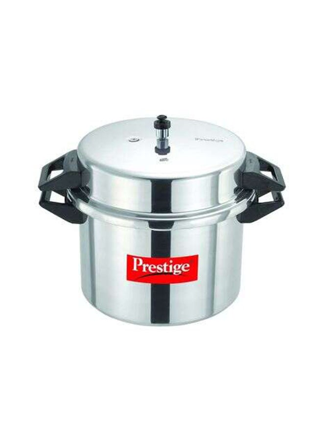 Aluminium Popular Pressure Cooker with Lid Induction Compatible Base Silver 20Liters