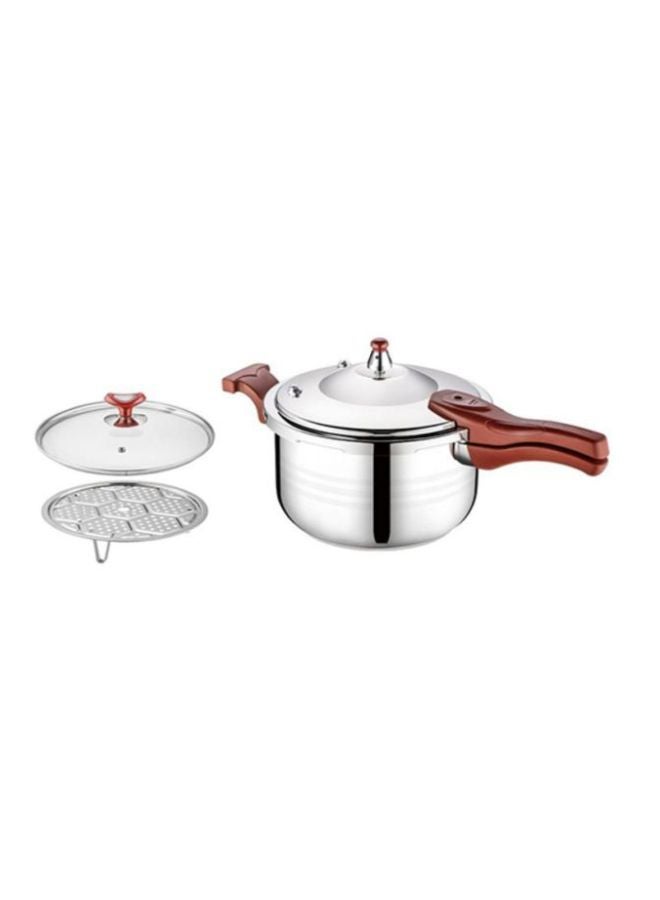 Stainless Steel Pressure Cooker 6L Silver 55cm