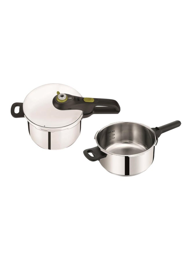 3-Piece Secure 5 Neo Pressure Cooker Silver/Black