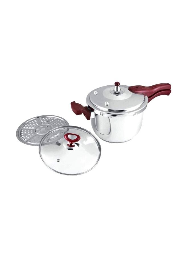 Stainless Steel Pressure Cooker Red 9Liters