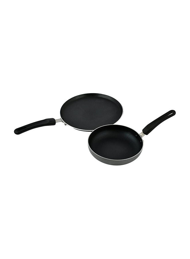 5Liters Prestige Kitchen Starter Pack (Popular Svachh 3 Ltr + 2 Ltr Body + Fry Pan 180mm + Tawa 250mm) Silver