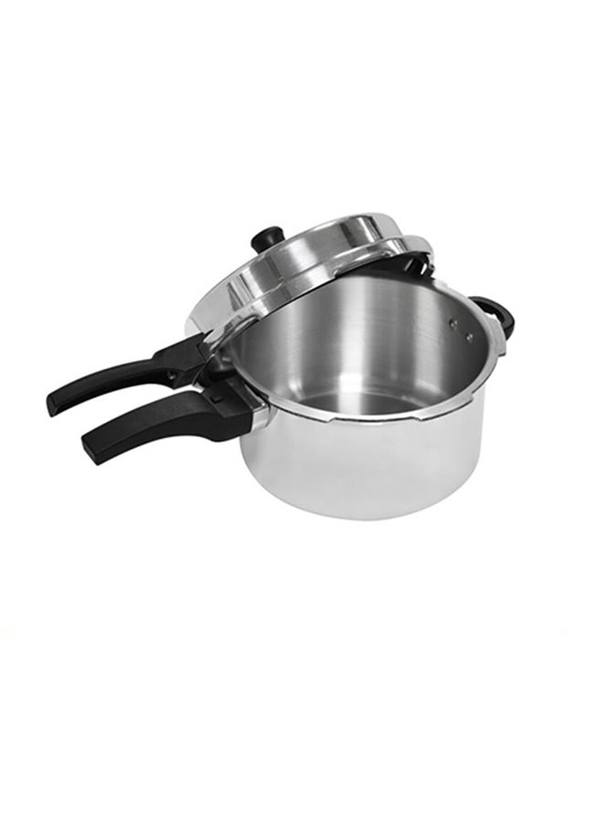 Aluminium Pressure Cooker Silver/Black 12Liters