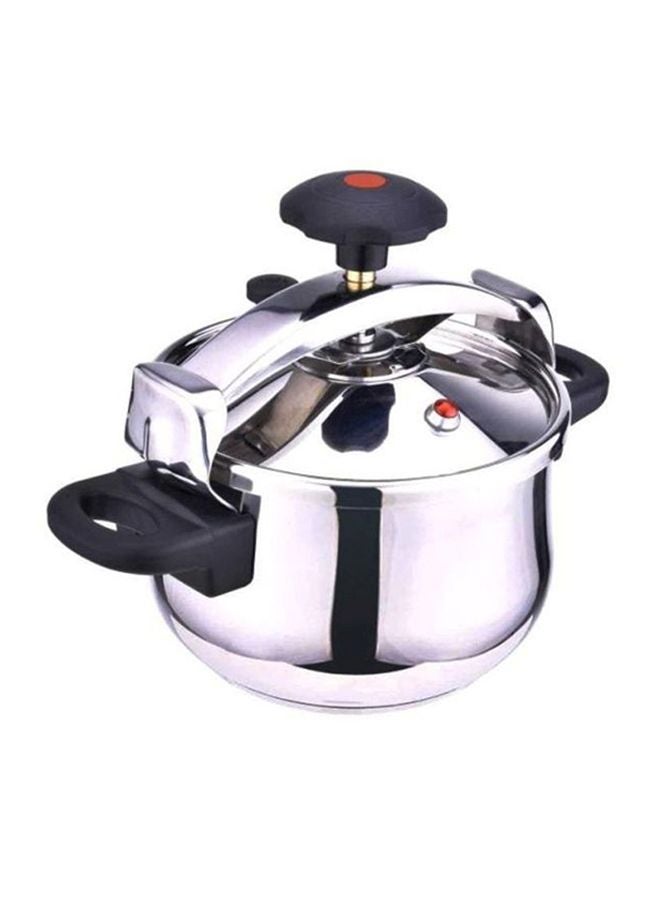 Stainless Steel Pressure Cooker Silver/Black 6Liters