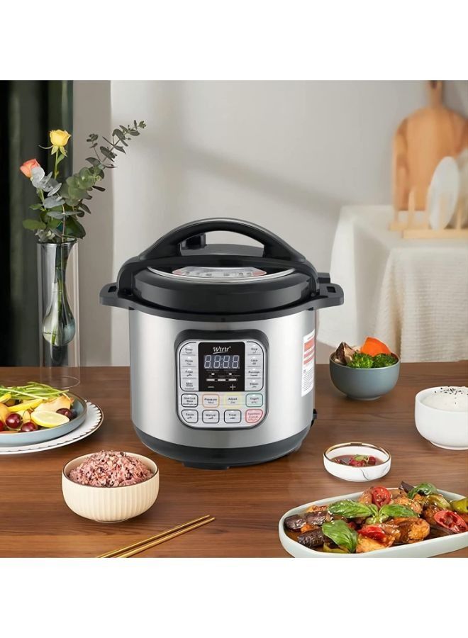 7L stainless steel electric pressure cooker 1500W Slow Rice Cooker Yogurt Cake Maker Steamer and Warmer Silver WTR-7008