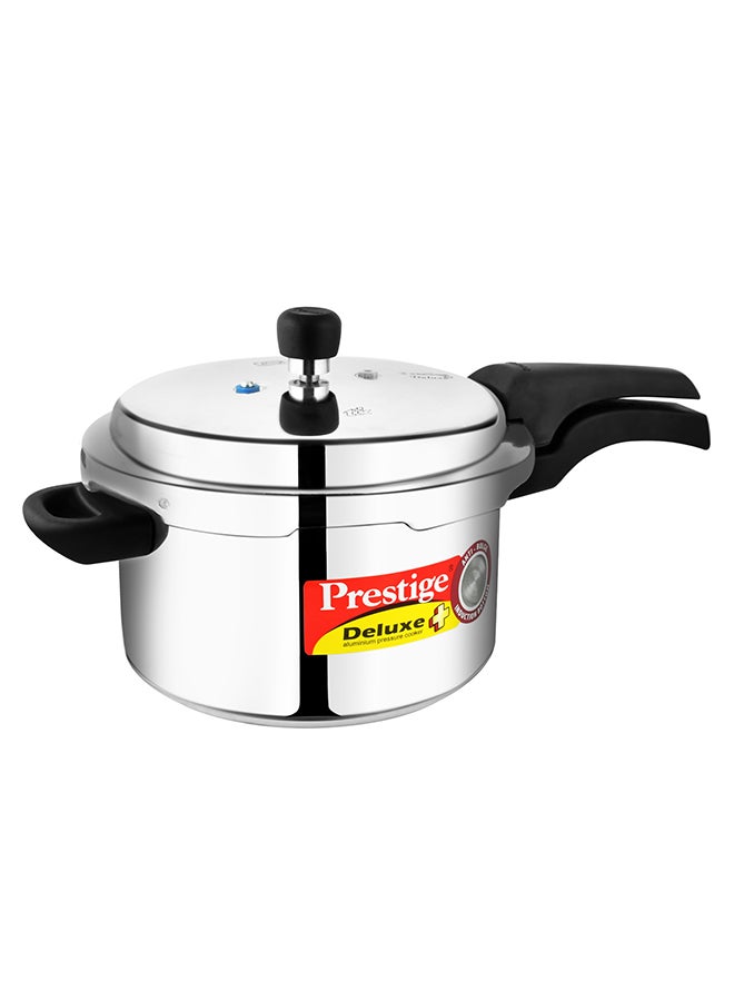 Deluxe Popular Pressure Cooker 5 Ltr Aluminium Pressure Cooker With Lid Precision Weight Valve Silver 5Liters