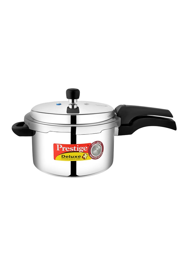 Deluxe Popular Pressure Cooker With Lid, Precision Weight Valve Silver 5Liters