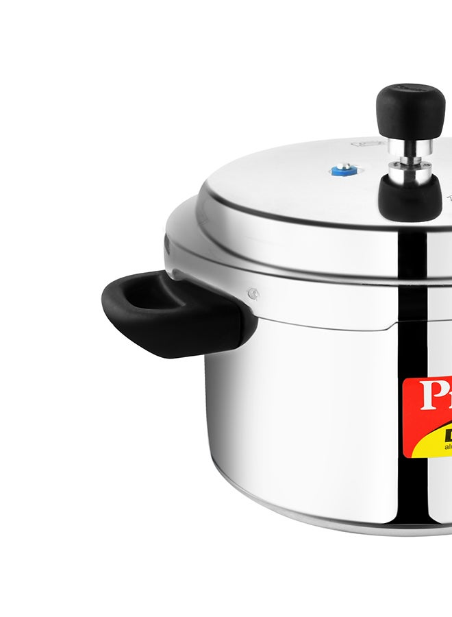 Deluxe Popular Pressure Cooker With Lid, Precision Weight Valve Silver 5Liters