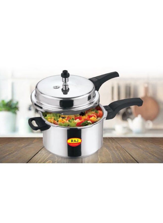 Aluminium Pressure Cooker Silver/Black