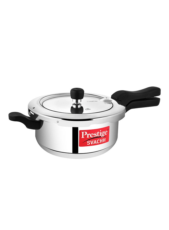 Svachh Pressure Cooker Junior Deep Pan with Lid Silver 3.5Liters