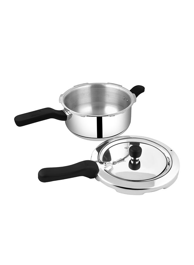 Svachh Pressure Cooker Junior Deep Pan with Lid Silver 3.5Liters