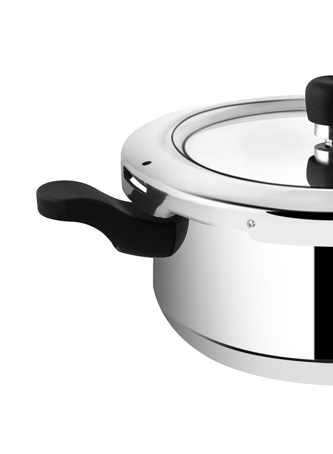 Svachh Pressure Cooker Junior Deep Pan with Lid Silver 3.5Liters