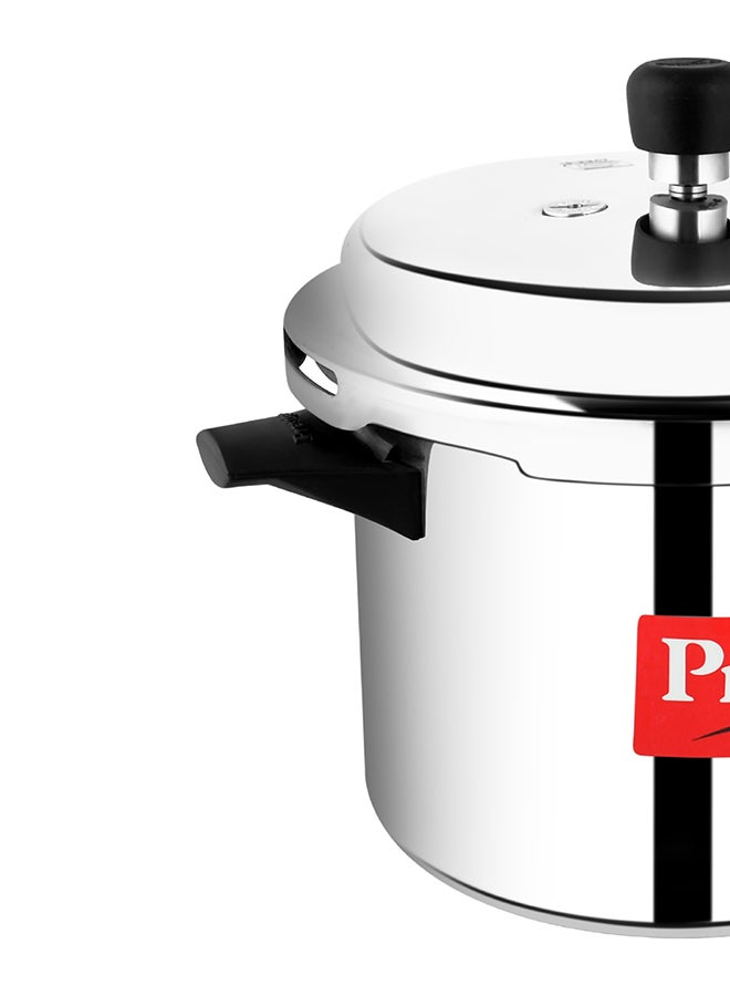 Popular Aluminium Pressure Cooker with Thick Alpha Base and Sturdy Handles Silver 5Liters