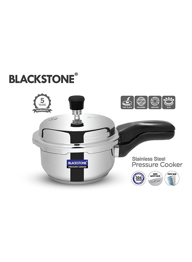 2 Ltr Pressure Cooker, Stainless Steel Cooker with Comfortable Handle Induction Compatible Base