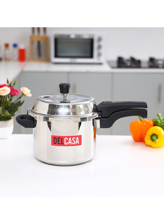 Stainless Steel Dishwasher Safe Pressure Cooker Silver 5Liters