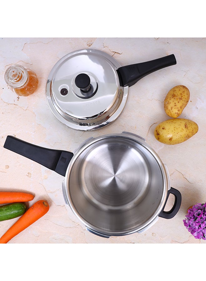 Stainless Steel Dishwasher Safe Pressure Cooker Silver 5Liters