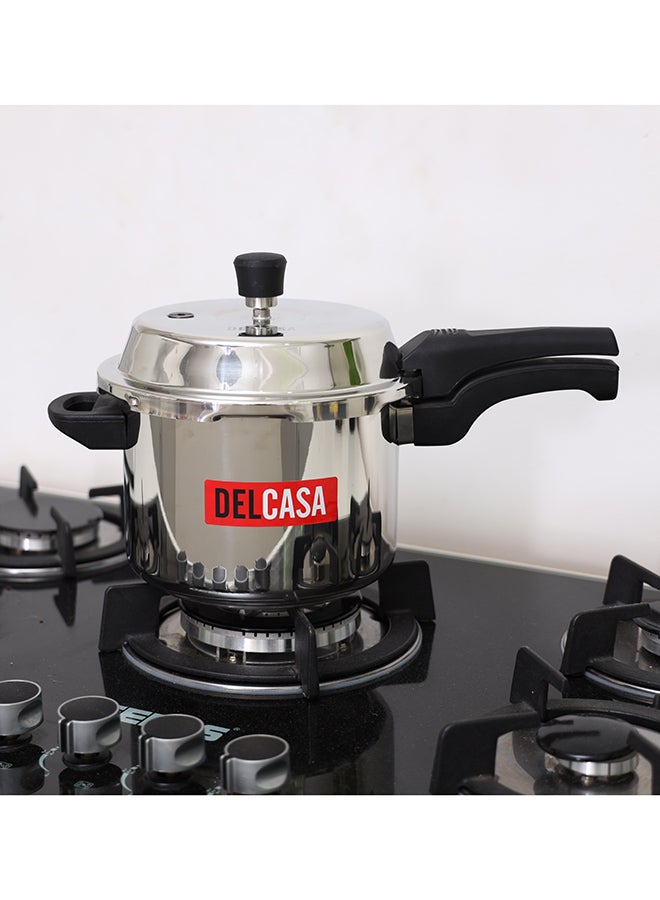 Stainless Steel Dishwasher Safe Pressure Cooker Silver 5Liters