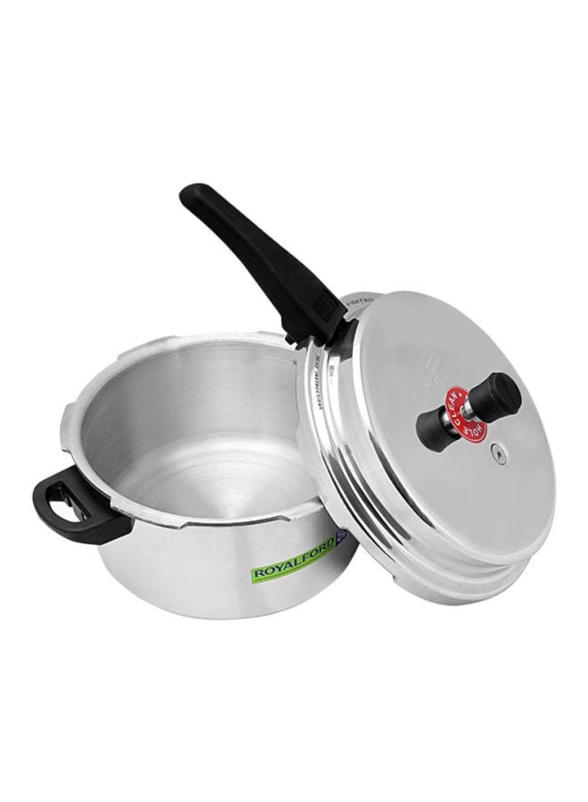 3L+5L Combo Aluminium Pressure Cooker Induction Compatible Uniform Heating 47.5X24X19Cm Silver With Black Handle Silver 5.0Liters