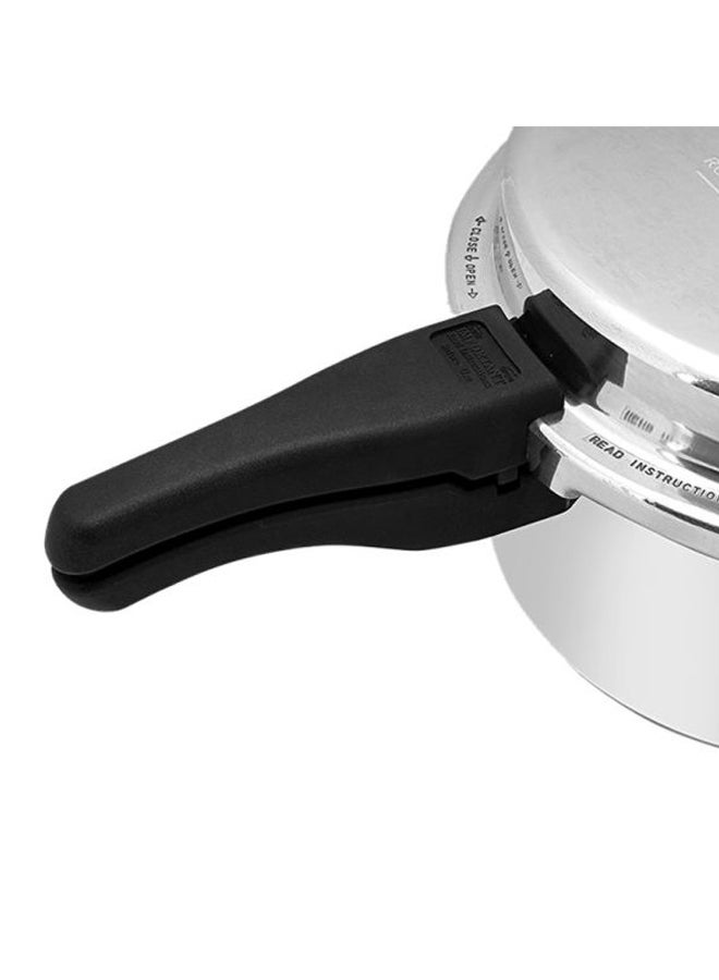 3L+5L Combo Aluminium Pressure Cooker Induction Compatible Uniform Heating 47.5X24X19Cm Silver With Black Handle Silver 5.0Liters