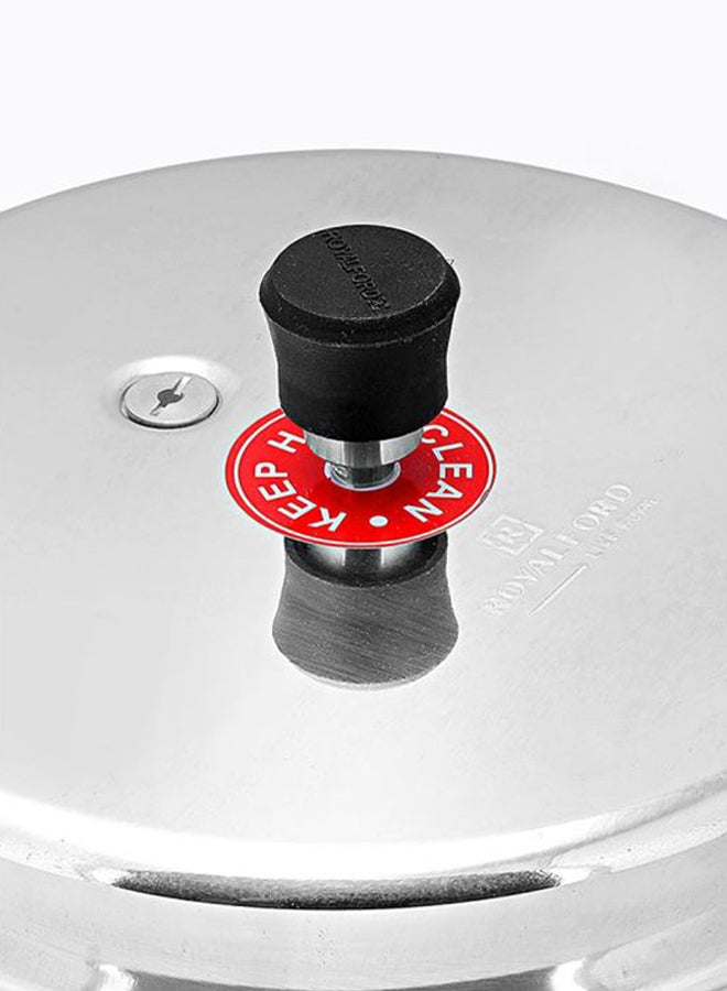 3L+5L Combo Aluminium Pressure Cooker Induction Compatible Uniform Heating 47.5X24X19Cm Silver With Black Handle Silver 5.0Liters
