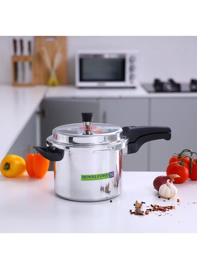 3L Aluminium Pressure Cooker Heavy Duty Induction Compaitable Uniform Heating Convenient To Use High Quality Aluminium Silver