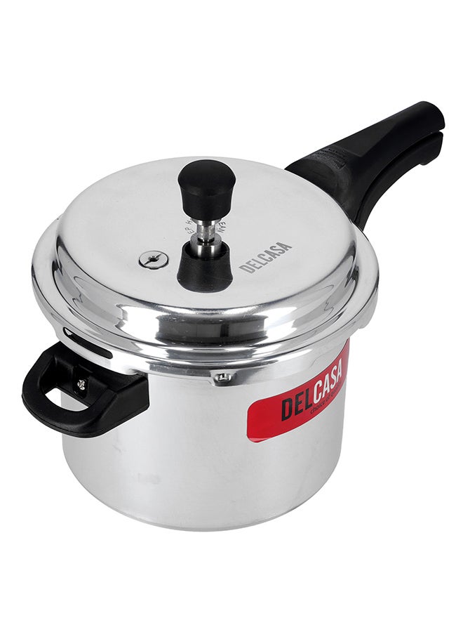 Aluminium 5Liter Lightweight And Durable Fast And Energy Efficient Cooking Pressure Cooker With Out Lid Silver 5Liters