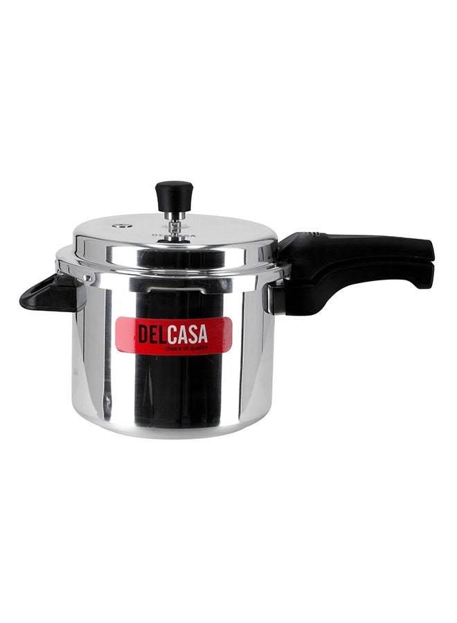 Aluminium 5Liter Lightweight And Durable Fast And Energy Efficient Cooking Pressure Cooker With Out Lid Silver 5Liters
