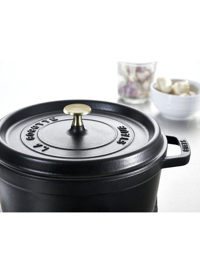 Round Casserole Matt Black 24cm