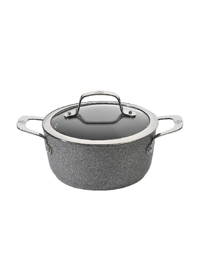 Salina Granitium Casserole With Lid Grey/Silver 24cm