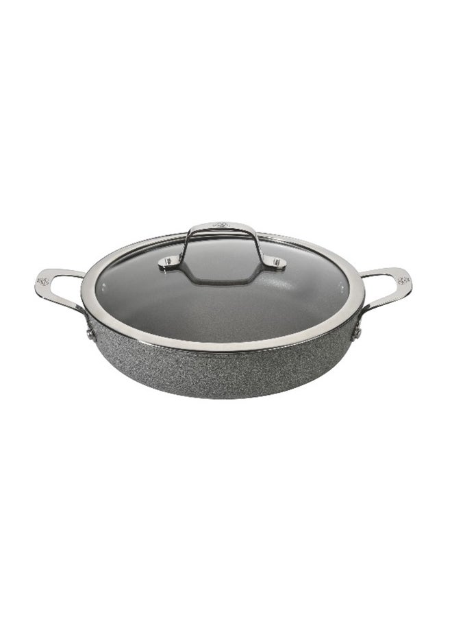 Salina Granitium Low Casserole With Lid Grey/Silver 28centimeter