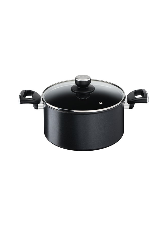 Unlimited Non-Stick Casserole With Lid Black/Clear 24cm
