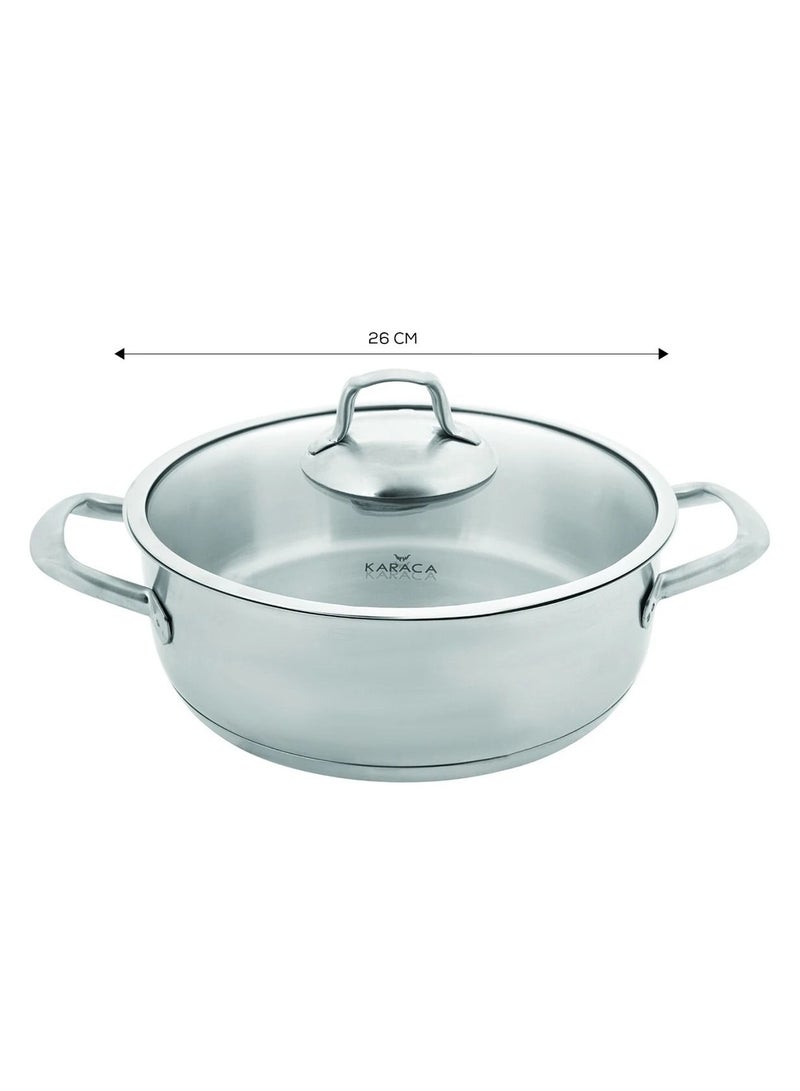 Karaca Bianca Stainless Steel Casserole with Lid 26cm