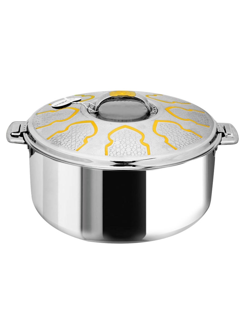 10L Stainless Steel Dome Hot Pot | Insulated Serving Dish with Lid | Comfortable Handle| Ideal Catering, Storage Saver for Everyday Use | Keeps Food Warm or Cold Silver/Gold