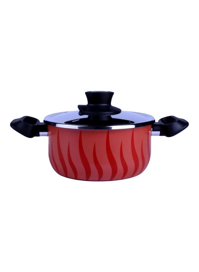 Tempo Flame Casserole With Lid Red/Black 26cm
