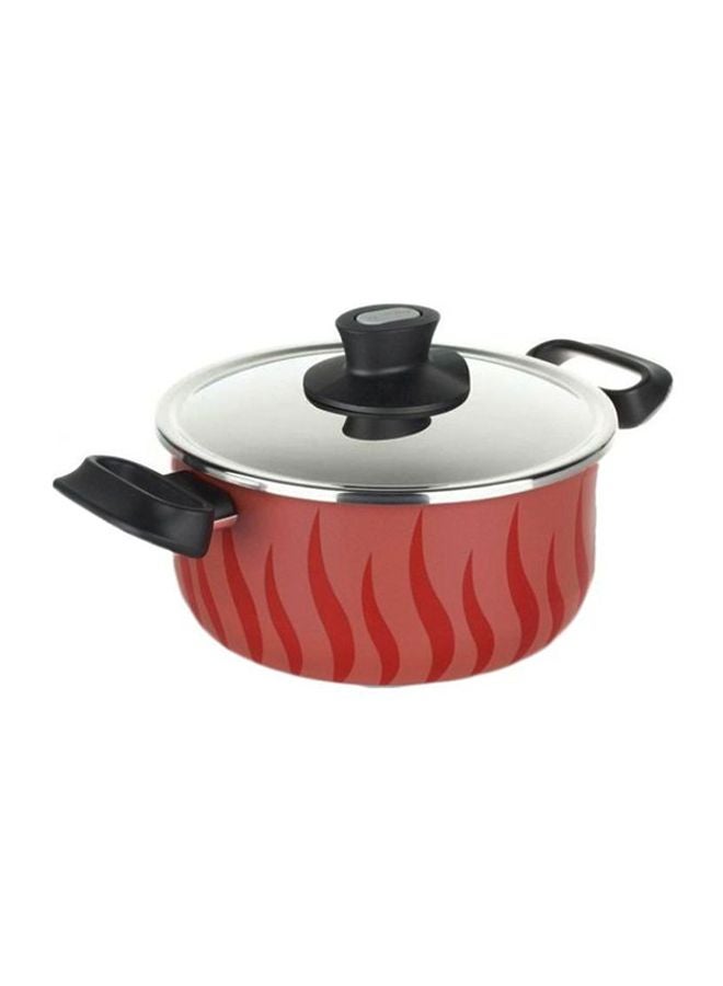 Tempo Casserole 22 With Lid Red/Black/Clear 22cm