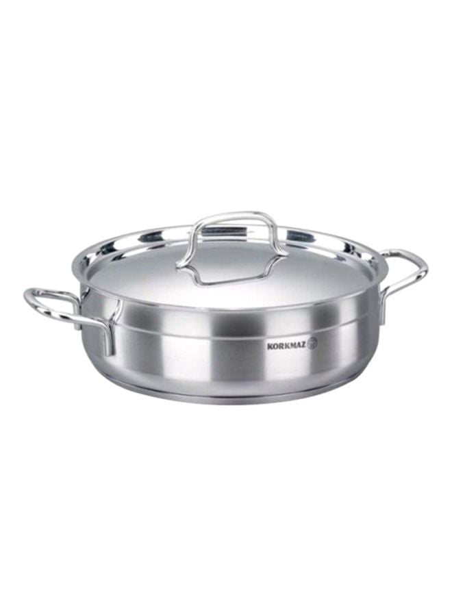 Alfa Low Casserole With Lid Silver