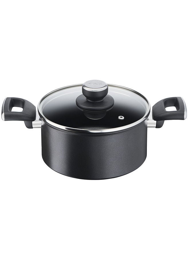 Unlimited Non-Stick Thermo-Signal Casserole With Glass Lid Black 20 cm