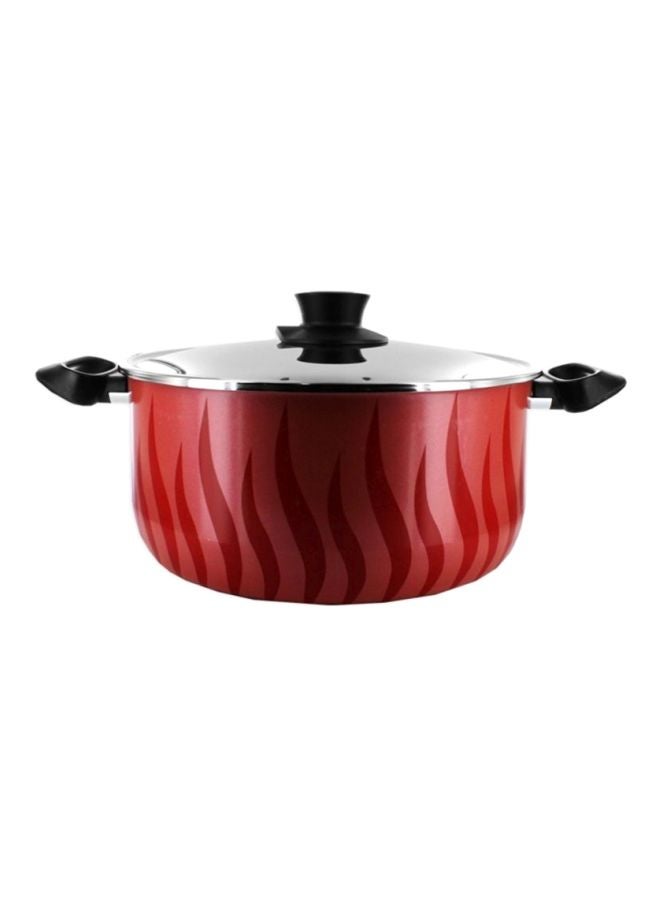 New Tempo Casserole With Lid Pink/Red/Silver 22cm