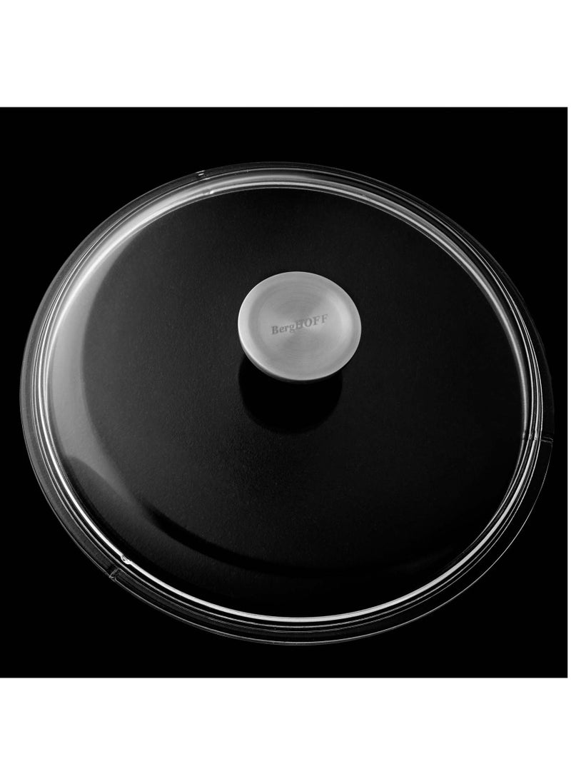 Berghoff Gem Aluminium Casserole With Lid Suitable for all hobs, including induction Black/Clear 20centimeter 2.8 ltr