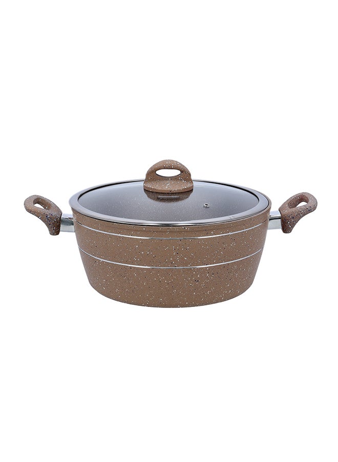 Granite Smart Casserole With Glass Lid Brown 30cm