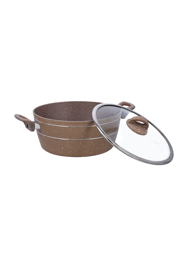 Granite Smart Casserole With Glass Lid Brown 30cm